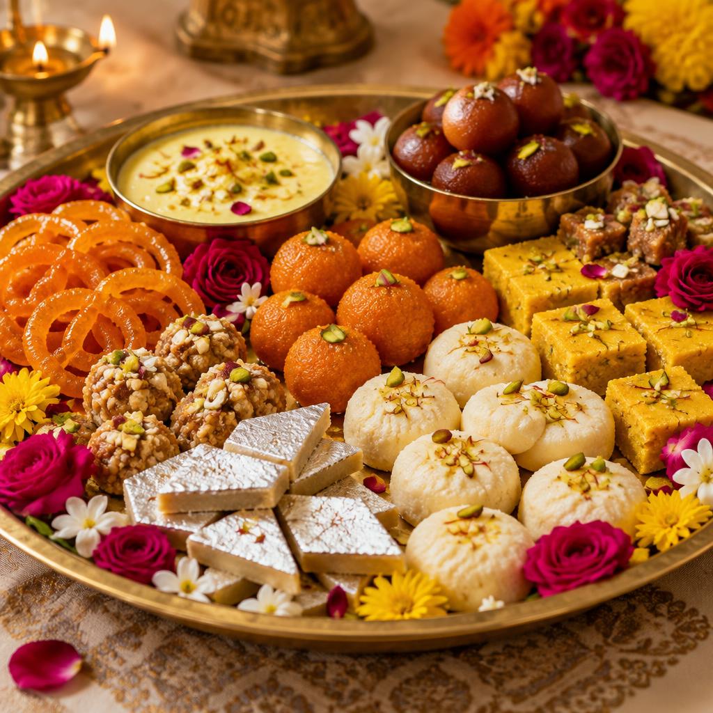 Meena Aunty's sweets tray, before the raid