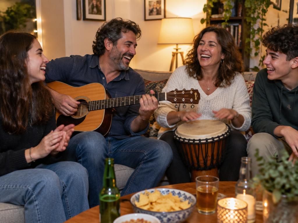 Our family band, warming up